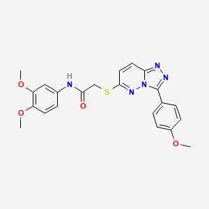 molecular formula C22H21N5O4S B2406109 N-(3,4-dimethoxyphenyl)-2-((3-(4-methoxyphenyl)-[1,2,4]triazolo[4,3-b]pyridazin-6-yl)thio)acetamide CAS No. 852376-48-8