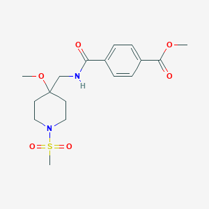 molecular formula C17H24N2O6S B2406112 Methyl 4-[(4-methoxy-1-methylsulfonylpiperidin-4-yl)methylcarbamoyl]benzoate CAS No. 2415620-67-4