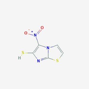 molecular formula C5H3N3O2S2 B2406113 5-Nitroimidazo[2,1-b][1,3]thiazole-6-thiol CAS No. 339022-43-4
