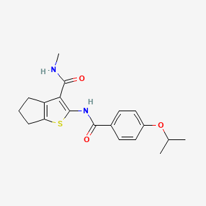 molecular formula C19H22N2O3S B2406116 2-(4-异丙氧基苯甲酰胺)-N-甲基-5,6-二氢-4H-环戊[b]噻吩-3-甲酰胺 CAS No. 893099-86-0