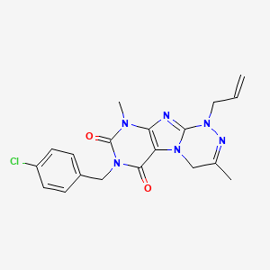molecular formula C19H19ClN6O2 B2406121 1-allyl-7-(4-chlorobenzyl)-3,9-dimethyl-1,4-dihydro-[1,2,4]triazino[3,4-f]purine-6,8(7H,9H)-dione CAS No. 919008-12-1
