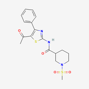 N-(5-acetyl-4-phenylthiazol-2-yl)-1-(methylsulfonyl)piperidine-3-carboxamide