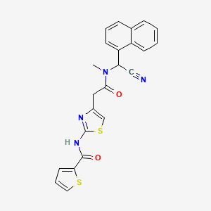 molecular formula C23H18N4O2S2 B2406151 N-[4-({[cyano(naphthalen-1-yl)methyl](methyl)carbamoyl}methyl)-1,3-thiazol-2-yl]thiophene-2-carboxamide CAS No. 1394755-32-8
