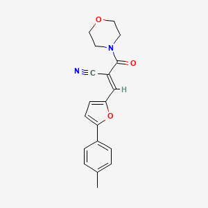molecular formula C19H18N2O3 B2406154 (E)-2-(morpholine-4-carbonyl)-3-(5-(p-tolyl)furan-2-yl)acrylonitrile CAS No. 324539-54-0