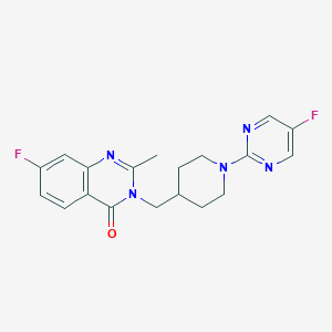 molecular formula C19H19F2N5O B2406164 7-Fluoro-3-[[1-(5-fluoropyrimidin-2-yl)piperidin-4-yl]methyl]-2-methylquinazolin-4-one CAS No. 2415469-10-0