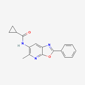 molecular formula C17H15N3O2 B2406166 N-(5-methyl-2-phenyloxazolo[5,4-b]pyridin-6-yl)cyclopropanecarboxamide CAS No. 2034375-87-4
