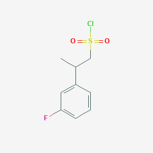molecular formula C9H10ClFO2S B2406173 2-(3-Fluorophenyl)propane-1-sulfonyl chloride CAS No. 1510133-56-8