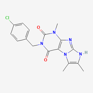 molecular formula C17H16ClN5O2 B2406178 3-(4-氯苄基)-1,6,7-三甲基-1H-咪唑并[2,1-f]嘌呤-2,4(3H,8H)-二酮 CAS No. 915872-62-7
