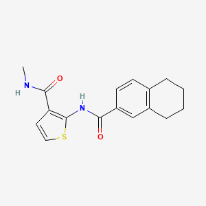 molecular formula C17H18N2O2S B2406181 N-methyl-2-(5,6,7,8-tetrahydronaphthalene-2-carbonylamino)thiophene-3-carboxamide CAS No. 864974-69-6