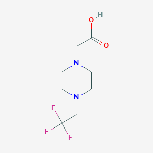 molecular formula C8H13F3N2O2 B2406185 2-[4-(2,2,2-三氟乙基)哌嗪-1-基]乙酸 CAS No. 1154956-49-6