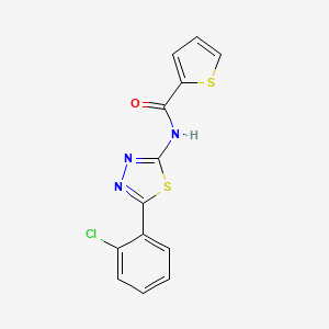 molecular formula C13H8ClN3OS2 B2406190 N-[5-(2-氯苯基)-1,3,4-噻二唑-2-基]噻吩-2-甲酰胺 CAS No. 313985-15-8