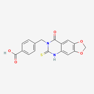 molecular formula C17H12N2O5S B2406210 4-((8-oxo-6-thioxo-5,6-dihydro-[1,3]dioxolo[4,5-g]quinazolin-7(8H)-yl)methyl)benzoic acid CAS No. 689228-18-0