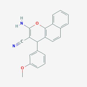 molecular formula C21H16N2O2 B2406216 2-amino-4-(3-methoxyphenyl)-4H-benzo[h]chromene-3-carbonitrile CAS No. 149550-57-2