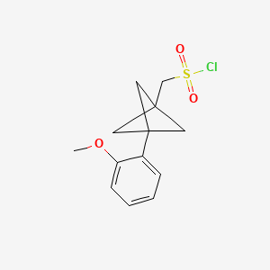 molecular formula C13H15ClO3S B2406217 [3-(2-Methoxyphenyl)-1-bicyclo[1.1.1]pentanyl]methanesulfonyl chloride CAS No. 2287314-30-9