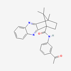 molecular formula C25H25N3O2 B2406218 N-(3-acetylphenyl)-12,15,15-trimethyl-3,10-diazatetracyclo[10.2.1.02,11.04,9]pentadeca-2,4,6,8,10-pentaene-1-carboxamide CAS No. 620098-58-0