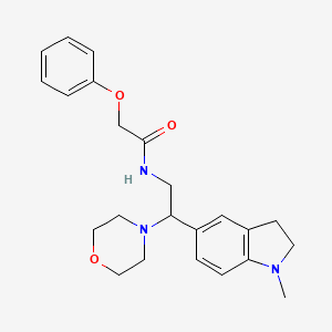 molecular formula C23H29N3O3 B2406219 N-(2-(1-methylindolin-5-yl)-2-morpholinoethyl)-2-phenoxyacetamide CAS No. 922033-80-5