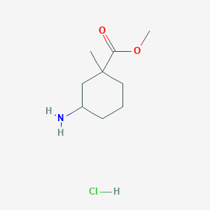 molecular formula C9H18ClNO2 B2406221 Methyl 3-amino-1-methylcyclohexane-1-carboxylate hydrochloride CAS No. 2173992-32-8