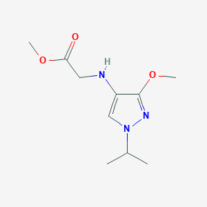 molecular formula C10H17N3O3 B2406223 Methyl 2-[(3-methoxy-1-propan-2-ylpyrazol-4-yl)amino]acetate CAS No. 2247206-75-1