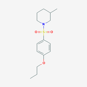 molecular formula C15H23NO3S B2406225 3-Methyl-1-(4-propoxybenzenesulfonyl)piperidine CAS No. 508233-23-6
