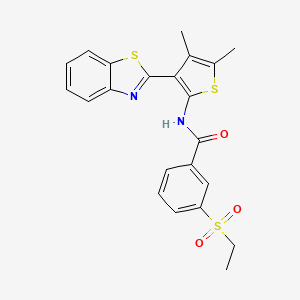 N-(3-(benzo[d]thiazol-2-yl)-4,5-dimethylthiophen-2-yl)-3-(ethylsulfonyl)benzamide