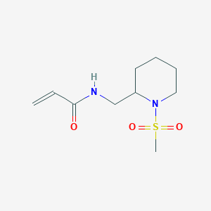 molecular formula C10H18N2O3S B2406230 N-[(1-Methylsulfonylpiperidin-2-yl)methyl]prop-2-enamide CAS No. 2305396-34-1