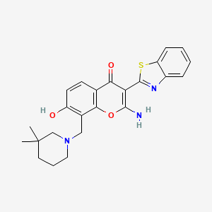 2-amino-3-(benzo[d]thiazol-2-yl)-8-((3,3-dimethylpiperidin-1-yl)methyl)-7-hydroxy-4H-chromen-4-one