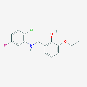 molecular formula C15H15ClFNO2 B2406233 2-{[(2-Chloro-5-fluorophenyl)amino]methyl}-6-ethoxyphenol CAS No. 1232792-62-9