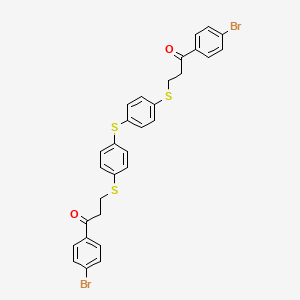 molecular formula C30H24Br2O2S3 B2406234 1-(4-Bromophenyl)-3-({4-[(4-{[3-(4-bromophenyl)-3-oxopropyl]sulfanyl}phenyl)sulfanyl]phenyl}sulfanyl)-1-propanone CAS No. 882748-83-6