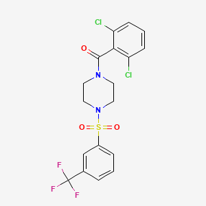 molecular formula C18H15Cl2F3N2O3S B2406238 (2,6-Dichlorophenyl)(4-{[3-(trifluoromethyl)phenyl]sulfonyl}piperazino)methanone CAS No. 866152-68-3