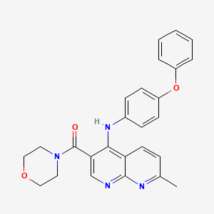 molecular formula C26H24N4O3 B2406245 (7-Methyl-4-((4-phenoxyphenyl)amino)-1,8-naphthyridin-3-yl)(morpholino)methanone CAS No. 1251543-50-6