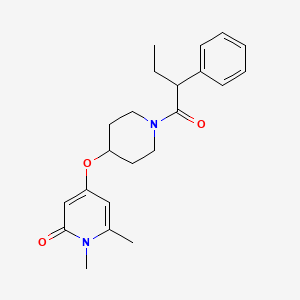 molecular formula C22H28N2O3 B2406250 1,6-二甲基-4-((1-(2-苯基丁酰)哌啶-4-基)氧基)吡啶-2(1H)-酮 CAS No. 2034390-22-0