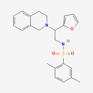 molecular formula C23H26N2O3S B2406253 N-(2-(3,4-dihydroisoquinolin-2(1H)-yl)-2-(furan-2-yl)ethyl)-2,5-dimethylbenzenesulfonamide CAS No. 898416-73-4