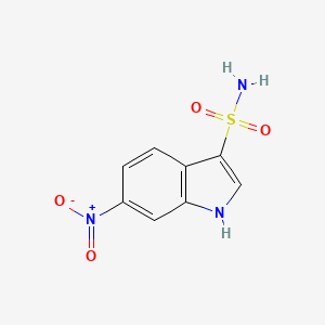molecular formula C8H7N3O4S B2406257 6-硝基-1H-吲哚-3-磺酰胺 CAS No. 132745-03-0