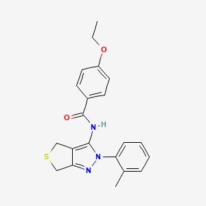 molecular formula C21H21N3O2S B2406261 4-ethoxy-N-[2-(2-methylphenyl)-4,6-dihydrothieno[3,4-c]pyrazol-3-yl]benzamide CAS No. 396720-79-9