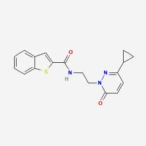 molecular formula C18H17N3O2S B2406264 N-(2-(3-环丙基-6-氧代吡啶并哒嗪-1(6H)-基)乙基)苯并[b]噻吩-2-甲酰胺 CAS No. 2034534-61-5