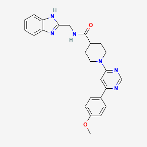 molecular formula C25H26N6O2 B2406268 N-((1H-benzo[d]imidazol-2-yl)methyl)-1-(6-(4-methoxyphenyl)pyrimidin-4-yl)piperidine-4-carboxamide CAS No. 1396807-92-3