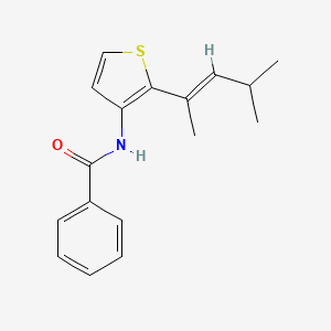molecular formula C17H19NOS B2406269 N-[2-[(E)-4-Methylpent-2-en-2-yl]thiophen-3-yl]benzamide CAS No. 293327-00-1