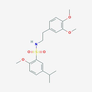 molecular formula C20H27NO5S B2406273 N-[2-(3,4-二甲氧基苯基)乙基]-2-甲氧基-5-丙-2-基苯磺酰胺 CAS No. 2214577-94-1