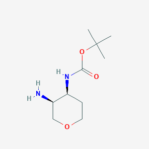 molecular formula C10H20N2O3 B2406274 tert-butyl N-[(3S,4S)-3-aminooxan-4-yl]carbamate CAS No. 1613450-38-6; 1802334-66-2