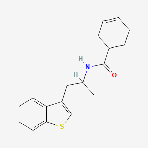 molecular formula C18H21NOS B2406275 环己-3-烯-1-甲酰胺-N-(1-(苯并[b]噻吩-3-基)丙-2-基) CAS No. 2034470-25-0
