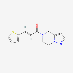 molecular formula C13H13N3OS B2406277 (E)-1-(6,7-dihydropyrazolo[1,5-a]pyrazin-5(4H)-yl)-3-(thiophen-2-yl)prop-2-en-1-one CAS No. 2035018-28-9