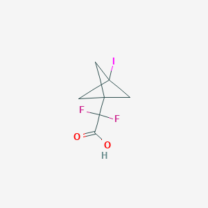 molecular formula C7H7F2IO2 B2406278 2,2-Difluoro-2-(3-iodo-1-bicyclo[1.1.1]pentanyl)acetic acid CAS No. 2567498-42-2