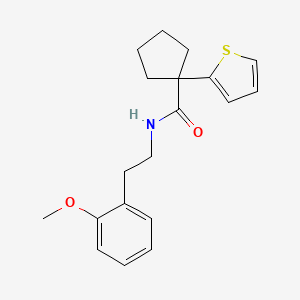 molecular formula C19H23NO2S B2406290 N-(2-methoxyphenethyl)-1-(thiophen-2-yl)cyclopentanecarboxamide CAS No. 1049512-98-2