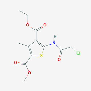molecular formula C12H14ClNO5S B2406295 4-乙基-2-甲基-5-[(氯乙酰)氨基]-3-甲硫代吩-2,4-二羧酸酯 CAS No. 300676-14-6