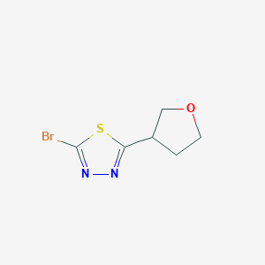 molecular formula C6H7BrN2OS B2406297 2-Bromo-5-(oxolan-3-yl)-1,3,4-thiadiazole CAS No. 1342036-39-8