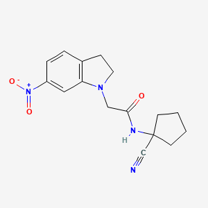 molecular formula C16H18N4O3 B2406302 N-(1-氰代环戊基)-2-(6-硝基-2,3-二氢吲哚-1-基)乙酰胺 CAS No. 1645454-96-1