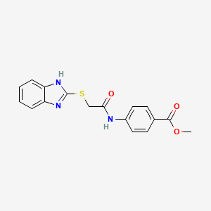 molecular formula C17H15N3O3S B2406303 4-[2-(1H-Benzoimidazol-2-ylsulfanyl)-acetylamino]-benzoic acid methyl ester CAS No. 345988-72-9