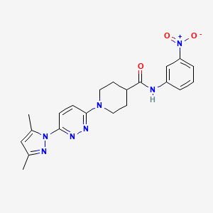 molecular formula C21H23N7O3 B2406305 1-(6-(3,5-二甲基-1H-吡唑-1-基)吡哒嗪-3-基)-N-(3-硝基苯基)哌啶-4-甲酰胺 CAS No. 1351589-39-3