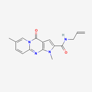 molecular formula C16H16N4O2 B2406310 N-烯丙基-1,7-二甲基-4-氧代-1,4-二氢吡啶并[1,2-a]吡咯并[2,3-d]嘧啶-2-甲酰胺 CAS No. 896068-75-0
