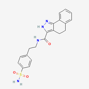 molecular formula C20H20N4O3S B2406313 N-(4-磺酰胺基苯乙基)-4,5-二氢-2H-苯并[g]吲唑-3-甲酰胺 CAS No. 1448122-38-0